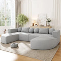 Boneless Modular Sectional Sofa Set 114.9" Free-Combined Chenille L-Shape Modern Villa Sofa Bed with Deep Seating Eco-Friendly 
