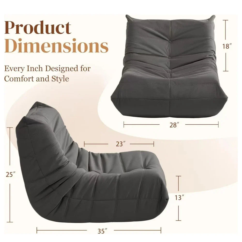 M Modern One-Piece Solid Foam Bean Bag Sofa Compressed 1 Seat Sitting Lazy Chair Upholstery for Home Furniture 