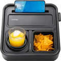 Sofa Caddy with Armrest, Cup Holder, Phone Stand & Storage for Drinks, Snacks, Remote - Black 